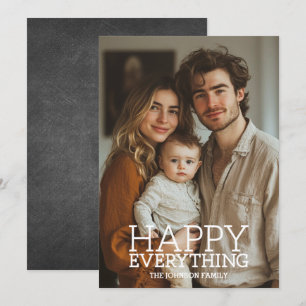 Photo - Happy Everything Greeting - chalkboard Holiday Card