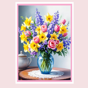 Photo Happy Mother's Day Spring Flowers Card
