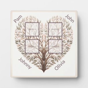 Photo Heart Add Four Photos Plaque