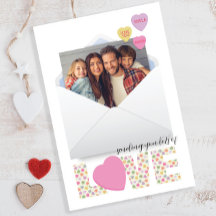 Photo Heart Candy Valentine’s Day Holiday Card