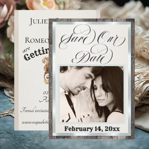 Photo & Heart - Cream Save The Date