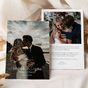 Photo Heart Hand-Lettered Wedding Thank You Card