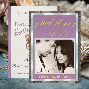 Photo & Heart - Lavender Save The Date