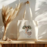 Photo heart location map  personalized engagement tote bag<br><div class="desc">Photo heart location map  personalized engagement,  marriage or special memory gift. Upload a photo and map location that holds a special meaning to the happy couple. The text around the heart reads "the beginning of our adventure".</div>