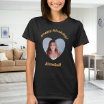 Photo heart name birthday T-Shirt<br><div class="desc">Personalize and add a name and a photo inside the heart shaped frame.</div>