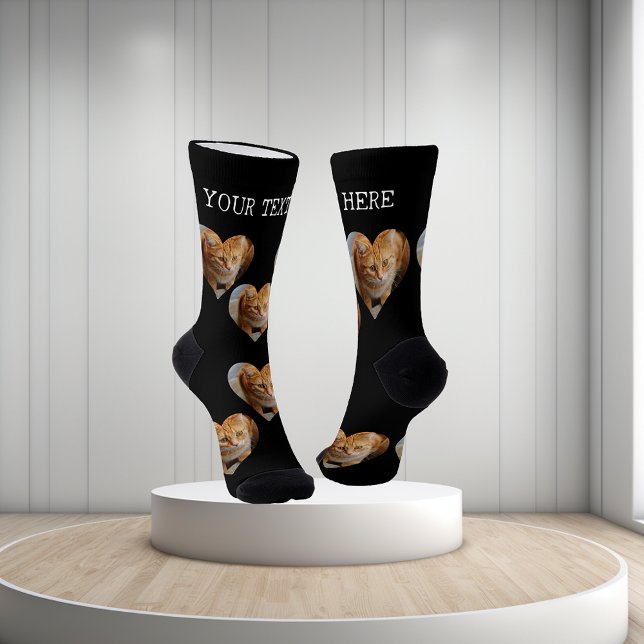 Photo Heart Pet Cat Dog Family Personalized   Socks (Creator Uploaded)