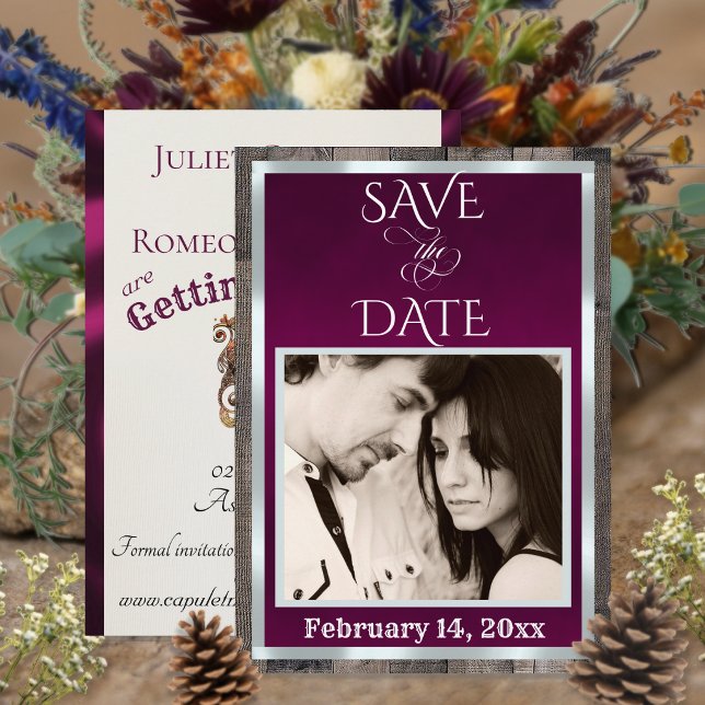 Photo & Heart - Plum Save The Date (Creator Uploaded)