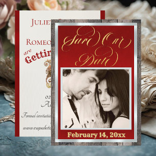 Photo & Heart - Red Save The Date