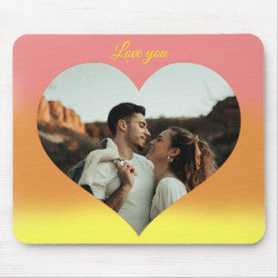Photo Heart Romantic Sunrise Mouse Pad