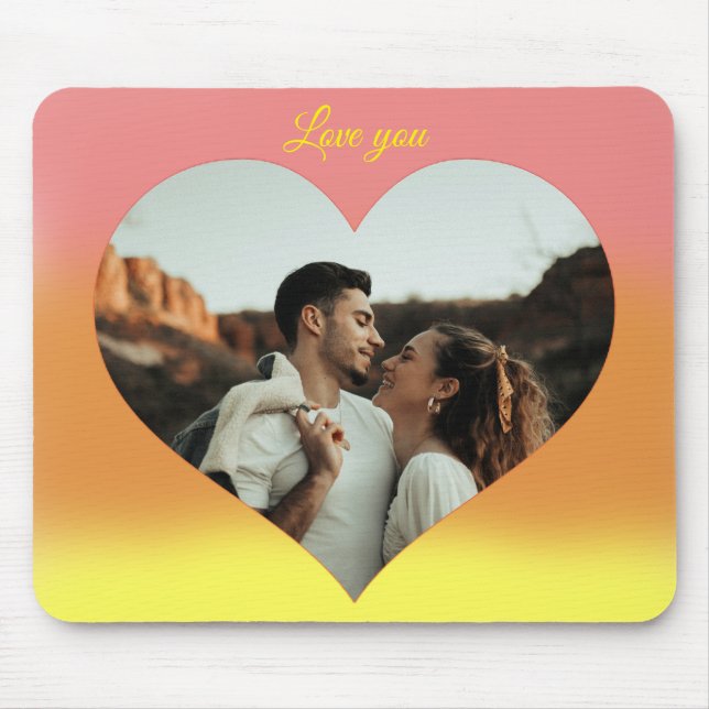 Photo Heart Romantic Sunrise Mouse Pad (Front)