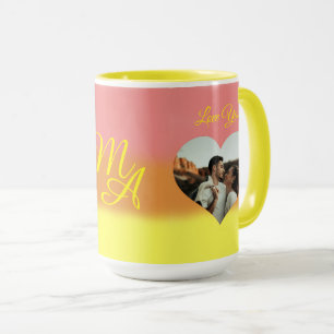 Photo Heart Template Sunrise Couple Mug