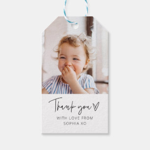 Photo Heart Thank You Gift Tags