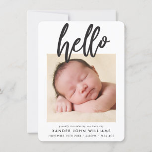 PHOTO HELLO modern minimal new baby thank you