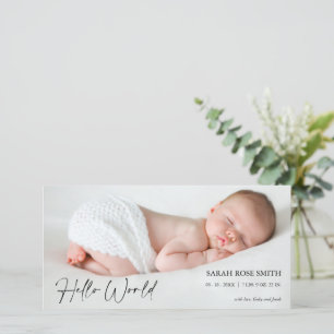 Photo Hello World Faire-part de naissance Photocar