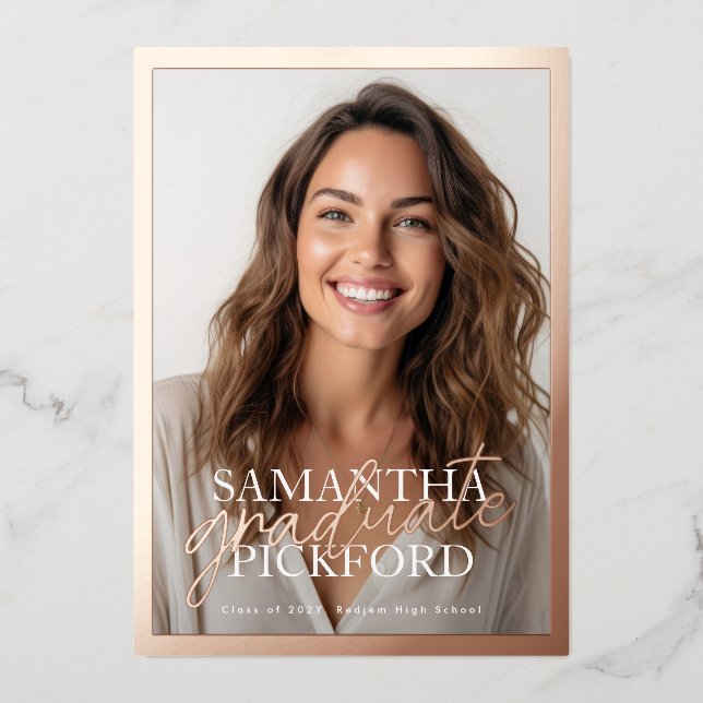 Photo High School 2025 Graduation Party Rose Gold (Front)