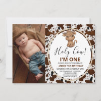 Photo Highland Cow Cow Print  1st Birthday