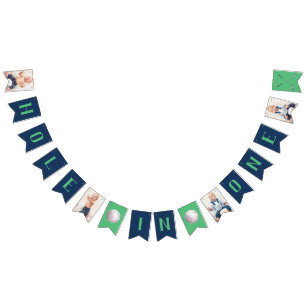 Photo Hole in One Golf First Birthday Banner