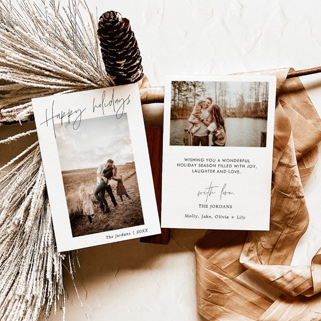 Photo Holiday Card | Boho Modern Christmas Card (Creator Uploaded)