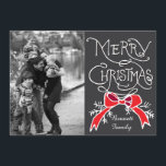 Photo Holiday Card: Chalkboard Merry Christmas<br><div class="desc">Photo Holiday Card: Chalkboard Rustic Red Bow Photo Merry Christmas Photography © Storytree Studios,  Stanford,  CA</div>