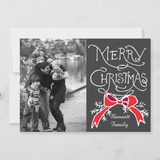 Photo Holiday Card: Chalkboard Merry Christmas Card