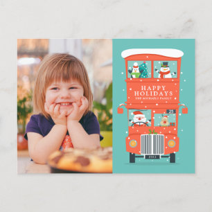 PHOTO HOLIDAY CARD   Santa's Double Decker Holiday