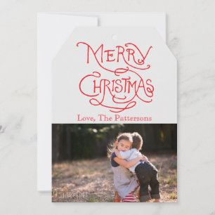 Photo Holiday Card: Typography Merry Christmas Card