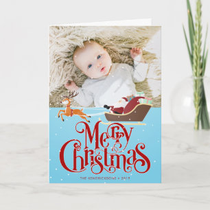 PHOTO HOLIDAY Santa's Christmas Night Flight Card