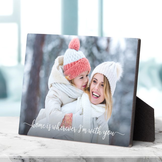 Photo Home Is I'm With You Quote Script Keepsake Plaque (Creator Uploaded)