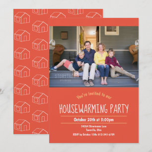 Photo Houseéchauffement Orange White Invitation