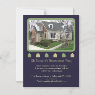 Photo Housewarming Invitation - Blue and Green