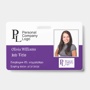 Photo ID Badge Personalized Company Employee ID