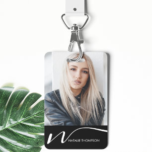 Photo ID Card Modern QR Code Custom Lanyard Name Badge