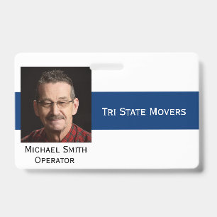 Photo ID Clip Double Sided Personalize Text Badge