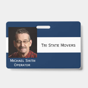 Photo ID Clip Double Sided Personalize Text Badge