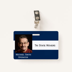 Photo ID Clip Double Sided Personalize Text Badge