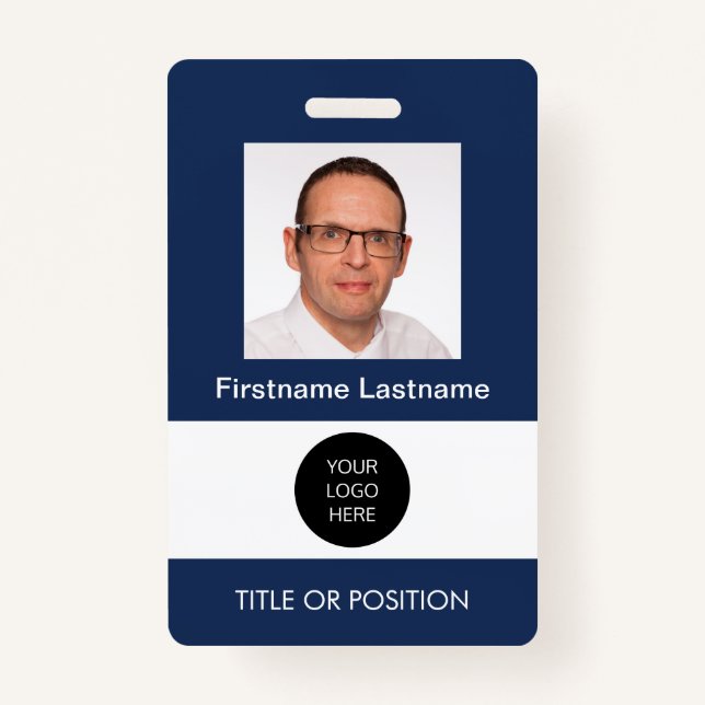 Photo ID Dark Blue Name Badge (Front)