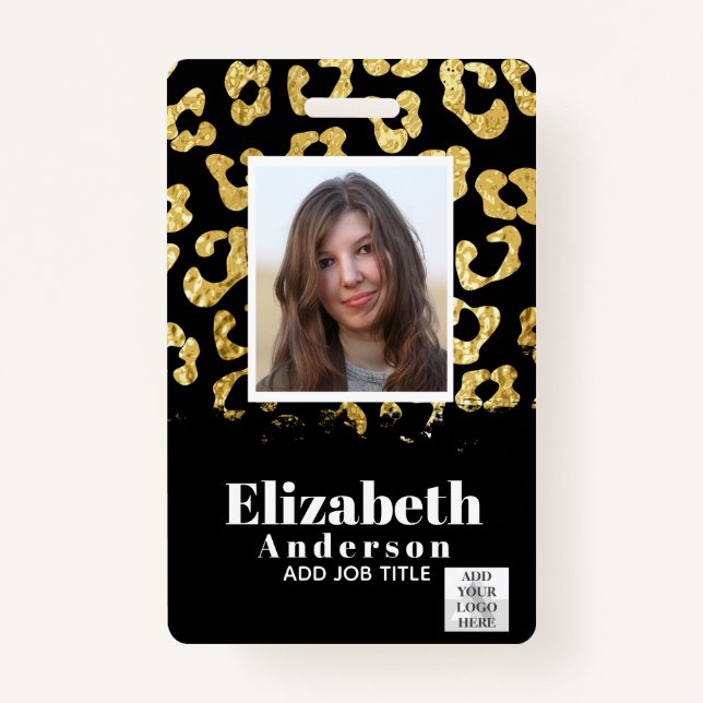 PHOTO ID - Employee VIP Pass Girly Animal Prints Badge (Front)