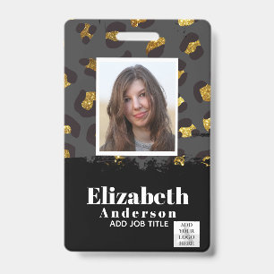 PHOTO ID - Employee VIP Pass Girly Animal Prints Badge