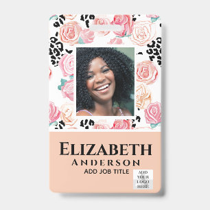 PHOTO ID - Employee VIP Pass - Girly Flowers Badge