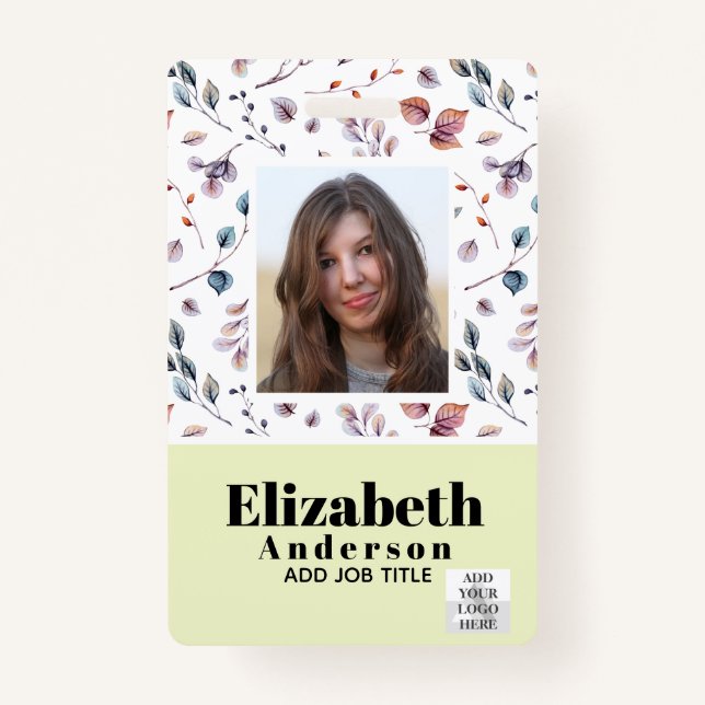 PHOTO ID - Employee VIP Pass - Girly Flowers Badge (Front)