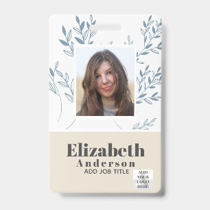 PHOTO ID - Employee VIP Pass - Girly Flowers Badge