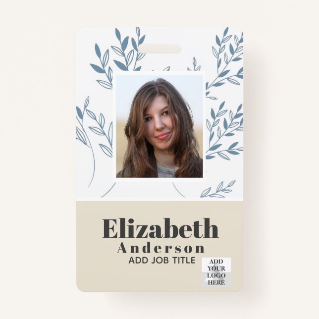 PHOTO ID - Employee VIP Pass - Girly Flowers Badge (Front)