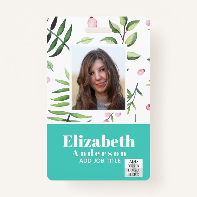 PHOTO ID - Employee VIP Pass - Girly Flowers Badge (Front)