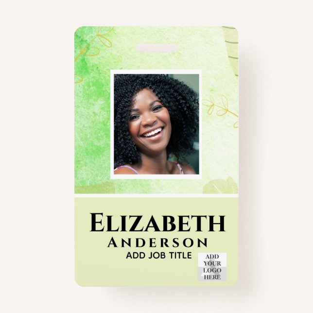 PHOTO-ID Employee VIP PASS Watercolor Abstracts Badge (Front)