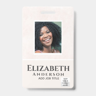 PHOTO-ID Employee VIP PASS Watercolor Abstracts Badge