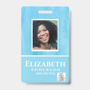 PHOTO-ID Employee VIP PASS Watercolor Abstracts Badge