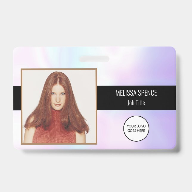 Photo ID Holographic Company Logo Security Badge (Front)