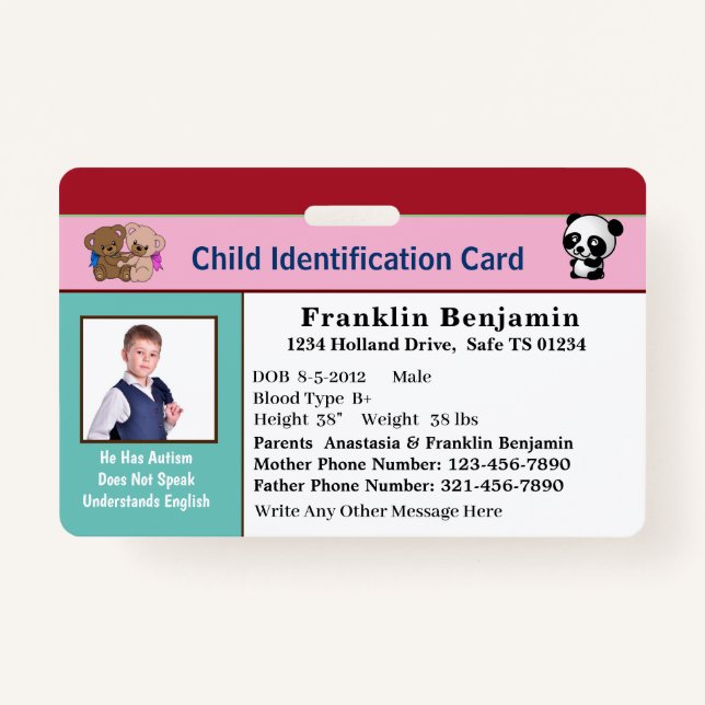  Photo ID Identification Custom Card Badge (Front)