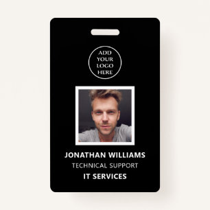 Photo ID Modern Business Logo Staff Name Job Title Badge