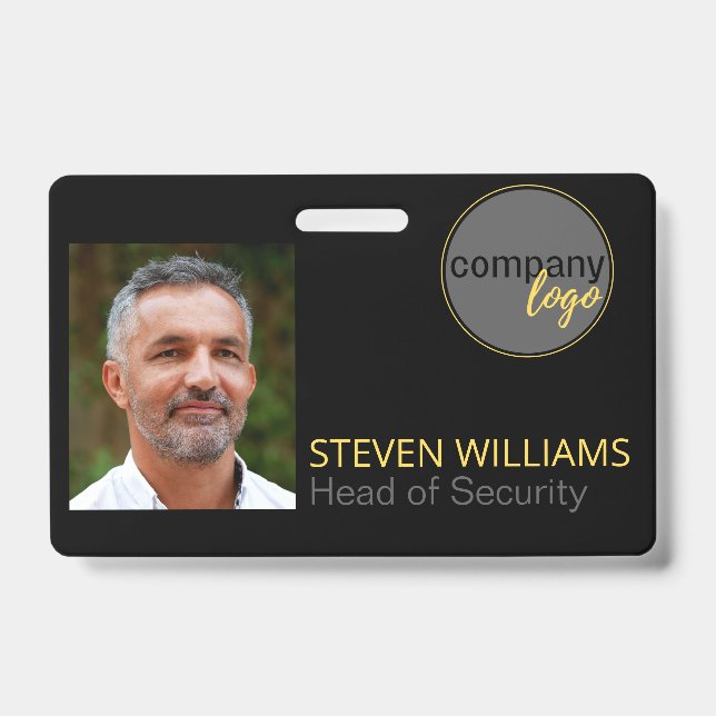 PHOTO IDENTIFICATION CUSTOM NAME BUSINESS LOGO  BADGE (Front)
